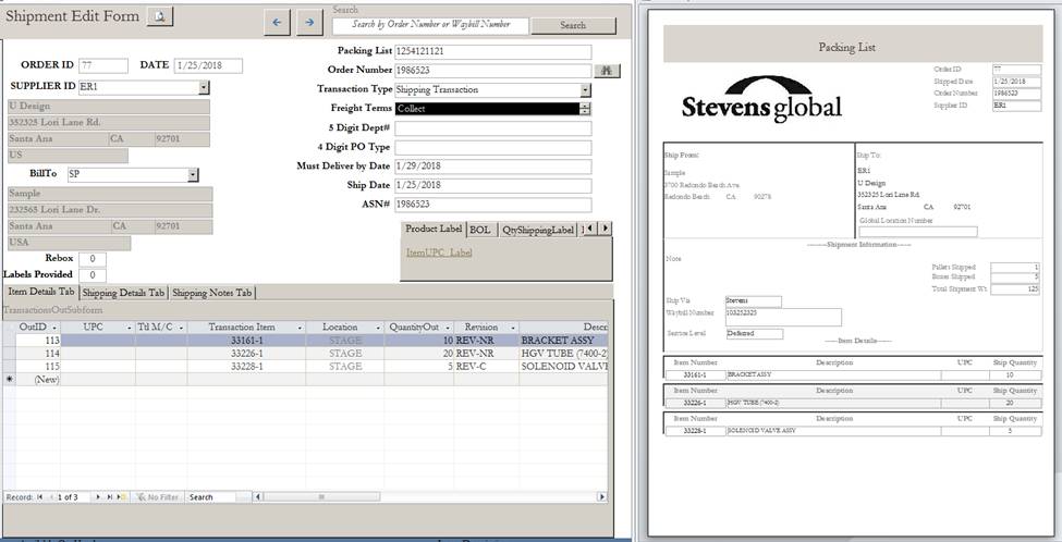 Management System demo screenshot